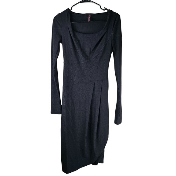 High Everyday Couture Asymmetrical Black Long Sleeve Dress Size‎ 6